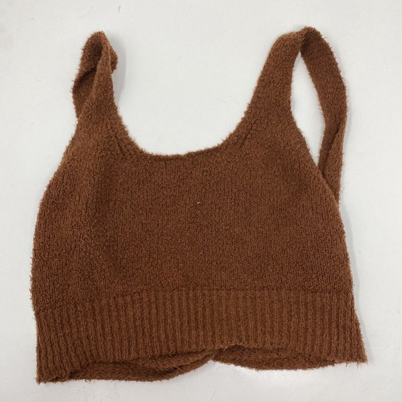 Reformation Knit Isle Teddy Crop Top Brown Small - Picture 1 of 7